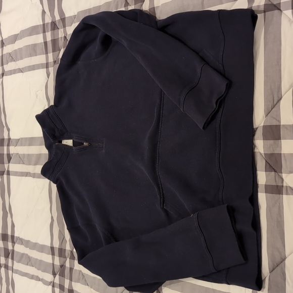J Crew Navy Blue XL Fleece Sweatshirt - Picture 2 of 4